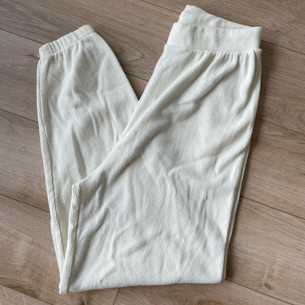 Skims Cream Waffle knit Joggers